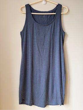 Icebreaker Merino Wool blend Blue Tank Dress travel breatheable loose fit